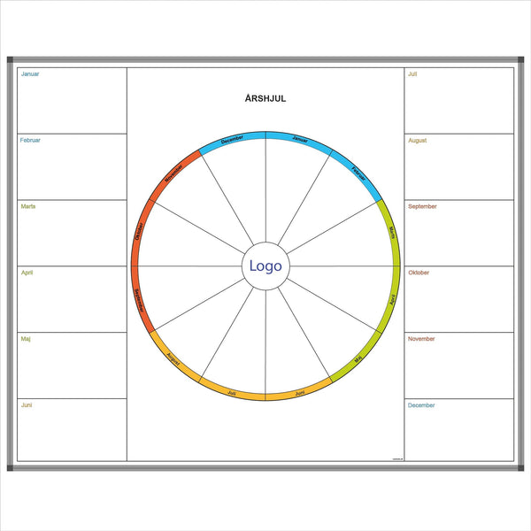 Leantools Planlægningstavle Årshjul whiteboardtavle med logo