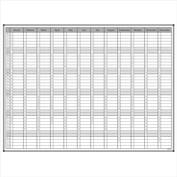 Leantools Planlægningstavle Årstavle evighedskalender whiteboard