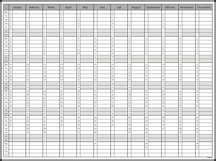 Leantools Planlægningstavle Årstavle evighedskalender whiteboard