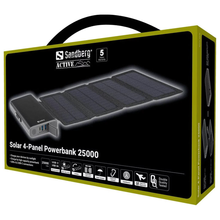 Sandberg Powerbank Sandberg 4-panel Solar powerbank 25.000 mAh