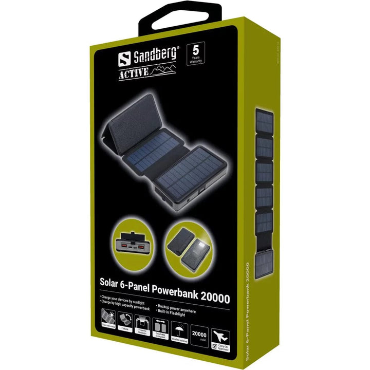 Sandberg Powerbank Sandberg Solar 6-Panel Powerbank 20.000 mAh