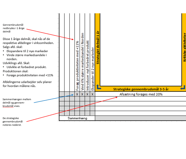 Leantools Planlægningstavle Strategi udrulningsmatrix whiteboardtavle 200x120 cm