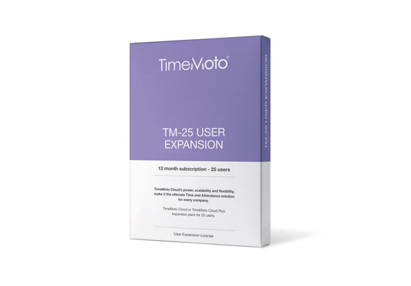 TimeMoto Tidsregistrering TimeMoto Cloud 25 users expansion