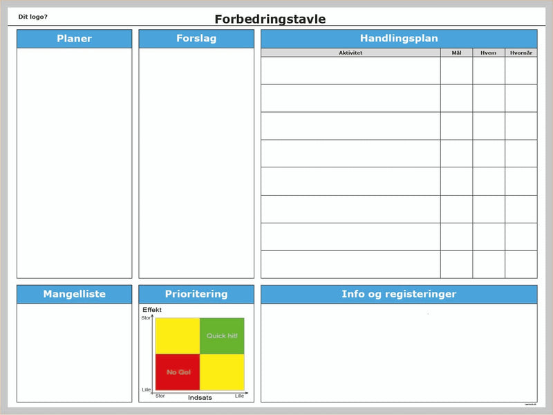 Leantools Whiteboard Whiteboardtavle med dit design