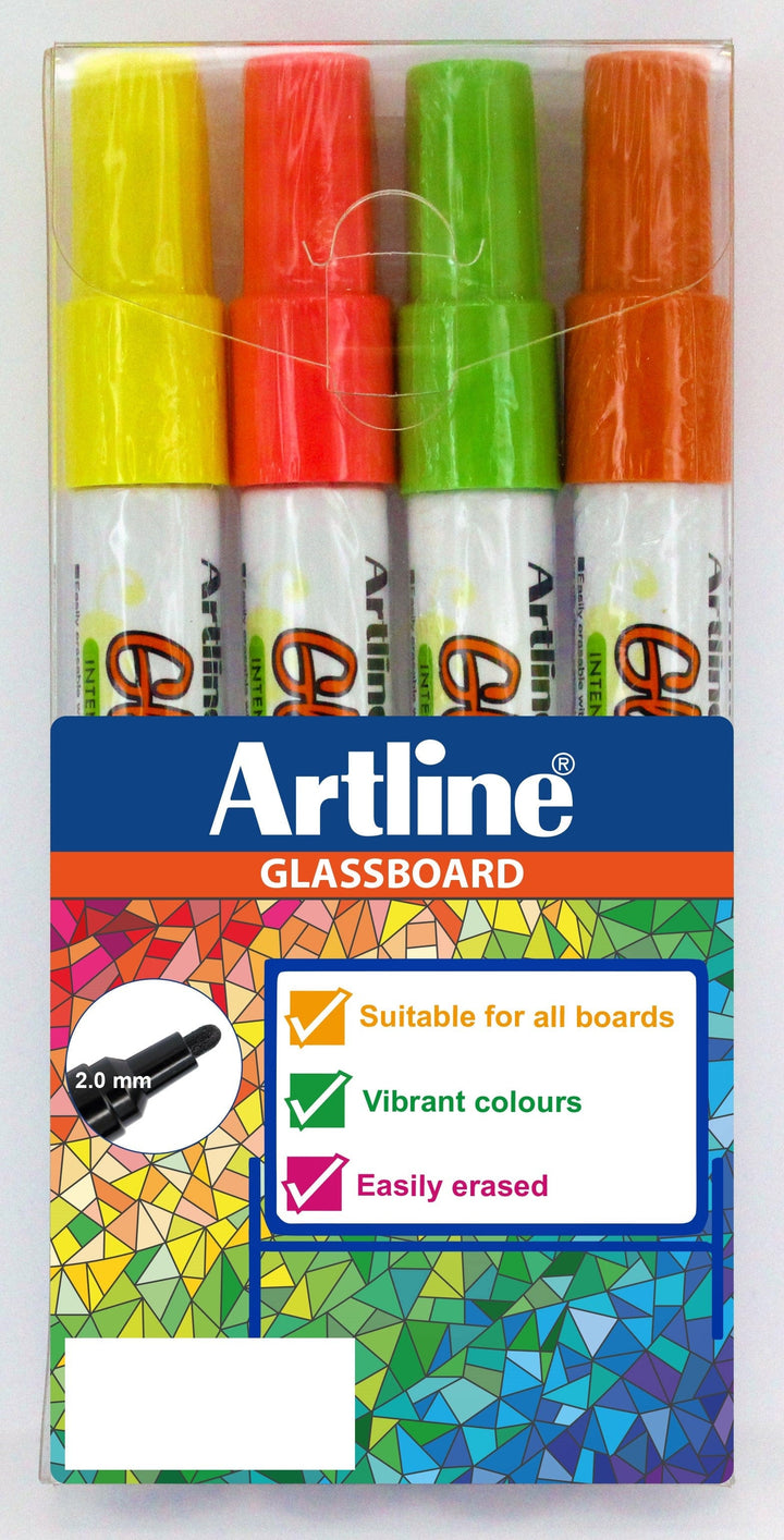 Edding Flipchart marker Artline Glasboard marker sæt 4 stk. lyse farver
