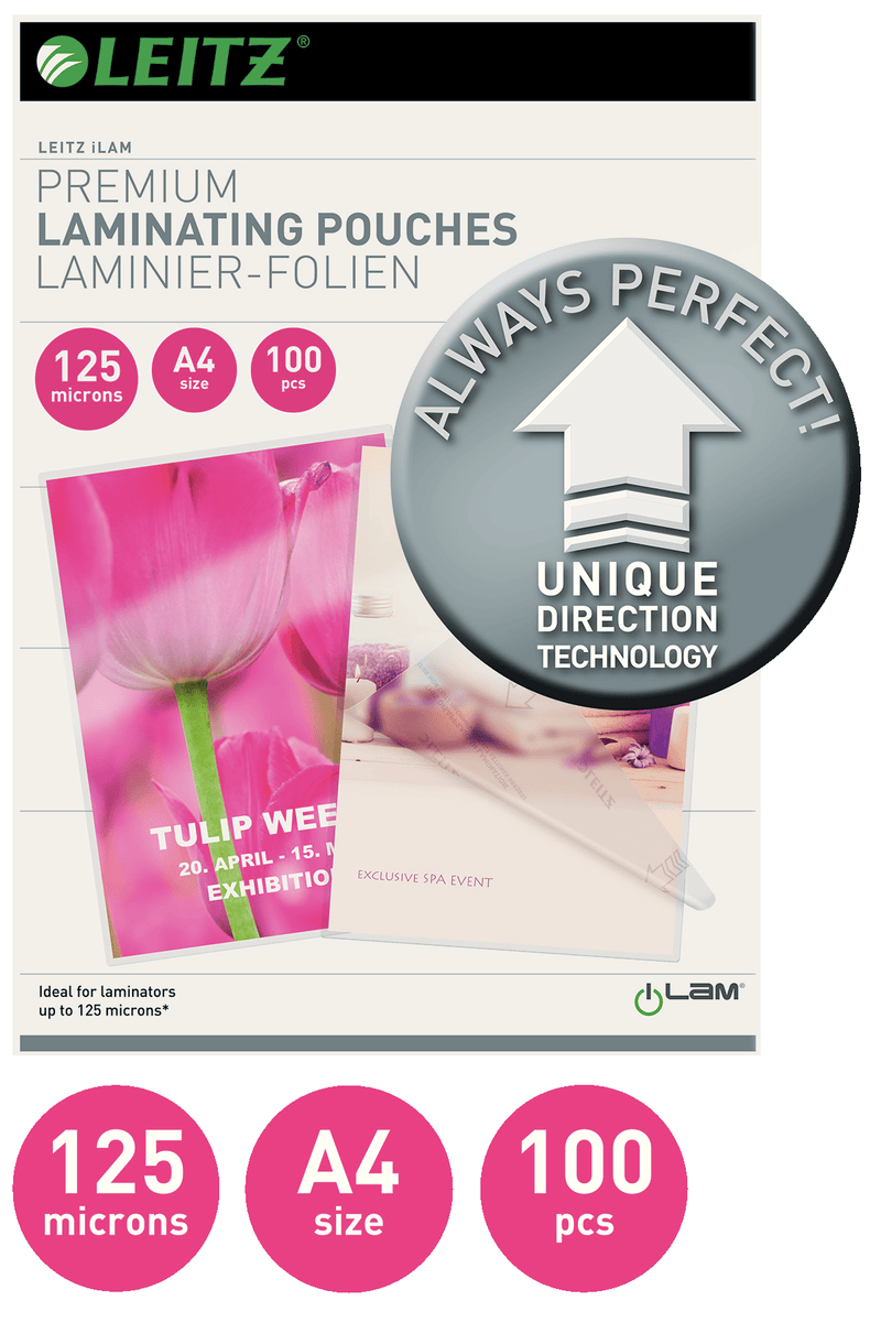 Leitz Laminering Leitz Lamineringslomme glans 125my 100 stk.