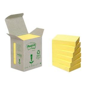 3M Post it Notes Post-it Notes 38x51 recycled gul 6 stk