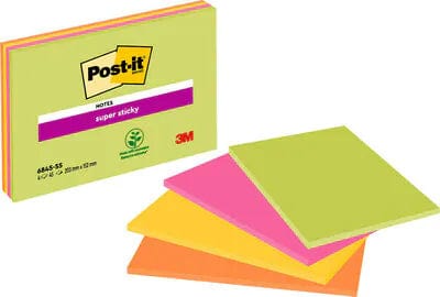 3M Post it Notes Post-it Super Sticky Meeting Notes 203x152 mm