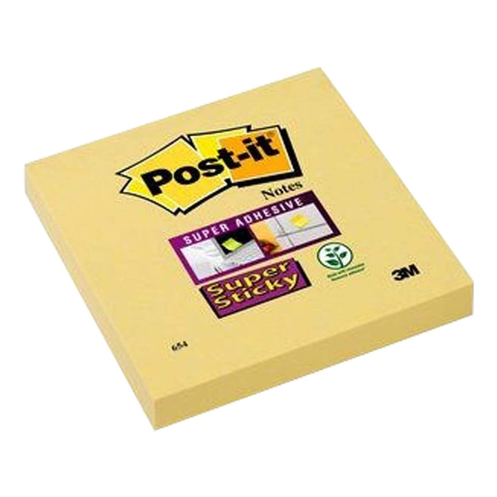 3M Post it Notes Gul Post it Super Sticky Notes 76x76 mm