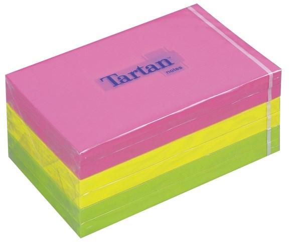 3M Post it Notes Tartan Notes 76x127 assorteret neon farver